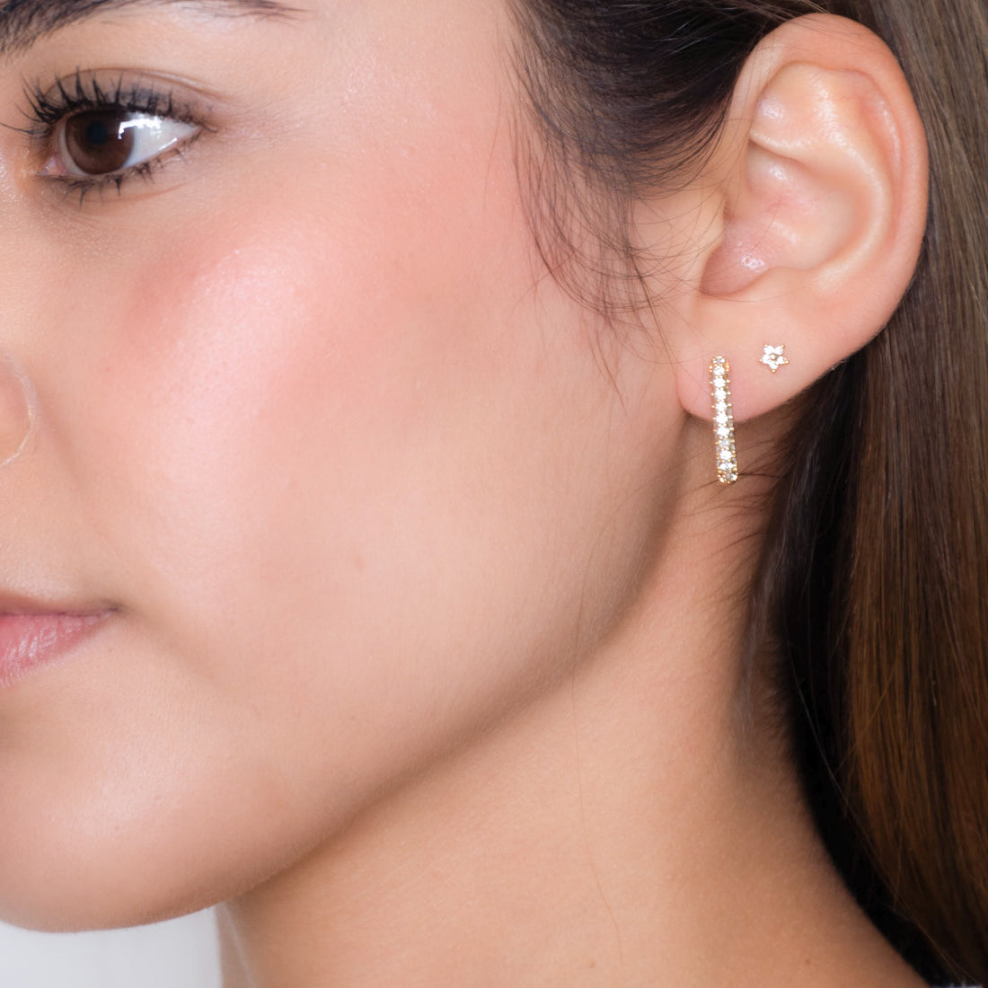 BAGUETTE ZIRCON EARRING